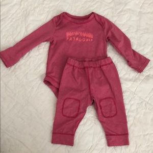 Patagonia capilene baselayer, pink, size 3-6 month